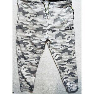 Aeropostale Mens 3XL Gray Ghost Camo Joggers With Neon Drawstring   Zip Pockets